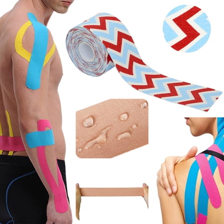 WUXIAB Cohesive Bandage Rehabilitation Tape Gym Bag Essential Rugby Sport Tape Post Workout Relief 5cm x 5m Neon Pattern Athletic Sports Tape Easy Tear Breathable Cotton for Joint Support