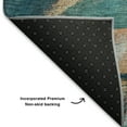 thumbnail image 5 of Addison Rugs Mayfield Premium Machine Washable Transitional Abstract Teal Rectangle Rug, 8' X 10' Machine Washable Transitional Abstract Teal Oversized Sherpa Throw Blanket, 5 of 6