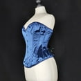 thumbnail image 6 of SNOWSONG Women's Bustier Corset Top Plus Size Satin Waist Cincher Overbust Bustiers 1PC Top Dark Blue 4XL, 6 of 8