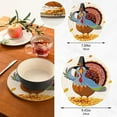 thumbnail image 3 of GZHJMY 2PCS Thanksgiving Chicken Turkey Leaves Trivets Pot Holders Set and Placemats Set, Hot Pads, Table Mats for Cooking and Baking, Cotton Braided Hot Pads, 7.09"+9.45", 3 of 7