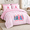 Pink Tree-Queen, variant on 7 Piece Queen Size Tree Embroidery Christmas Bedding Bed-in-a-Bag Set