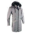 thumbnail image 4 of QHFBli Mens Double Breasted Trench Coat Men's Anorak Windbreaker Jacket For Outdoor Adventures Lightweight Durable Raincoat Grey M, 4 of 7