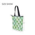 thumbnail image 7 of Zipper canvas bag large capacity large size practical handbag durable Canvas with leather material Diamond-shaped Four-leaf Clover, 7 of 7