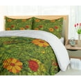 thumbnail image 5 of Ambesonne Floral Duvet Cover Sets, Fractal Retro Jungle Art, 2-Queen, Olive Green Vermilion, 5 of 7