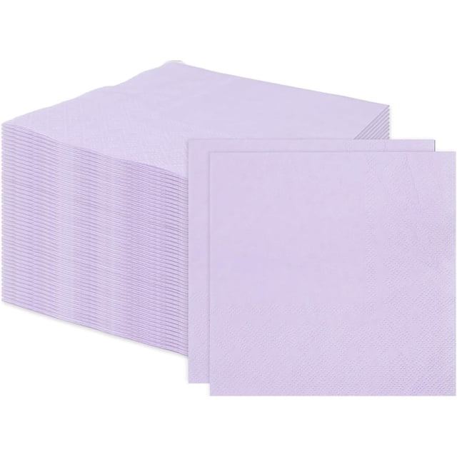 Servilletas desechables de 2 capas de color morado plegadas, toallas desechables, servilletas de papel para cena, boda, fiesta, bebidas