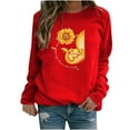 thumbnail image 1 of Hauts d'Hiver pour Femmes Hauts Décontractés d'Hiver pour Femmes Chandail en Molleton à Imprimé Tournesol pour Dames Blouse Tee Chandail Hauts Décontractés pour Femmes, 1 of 3
