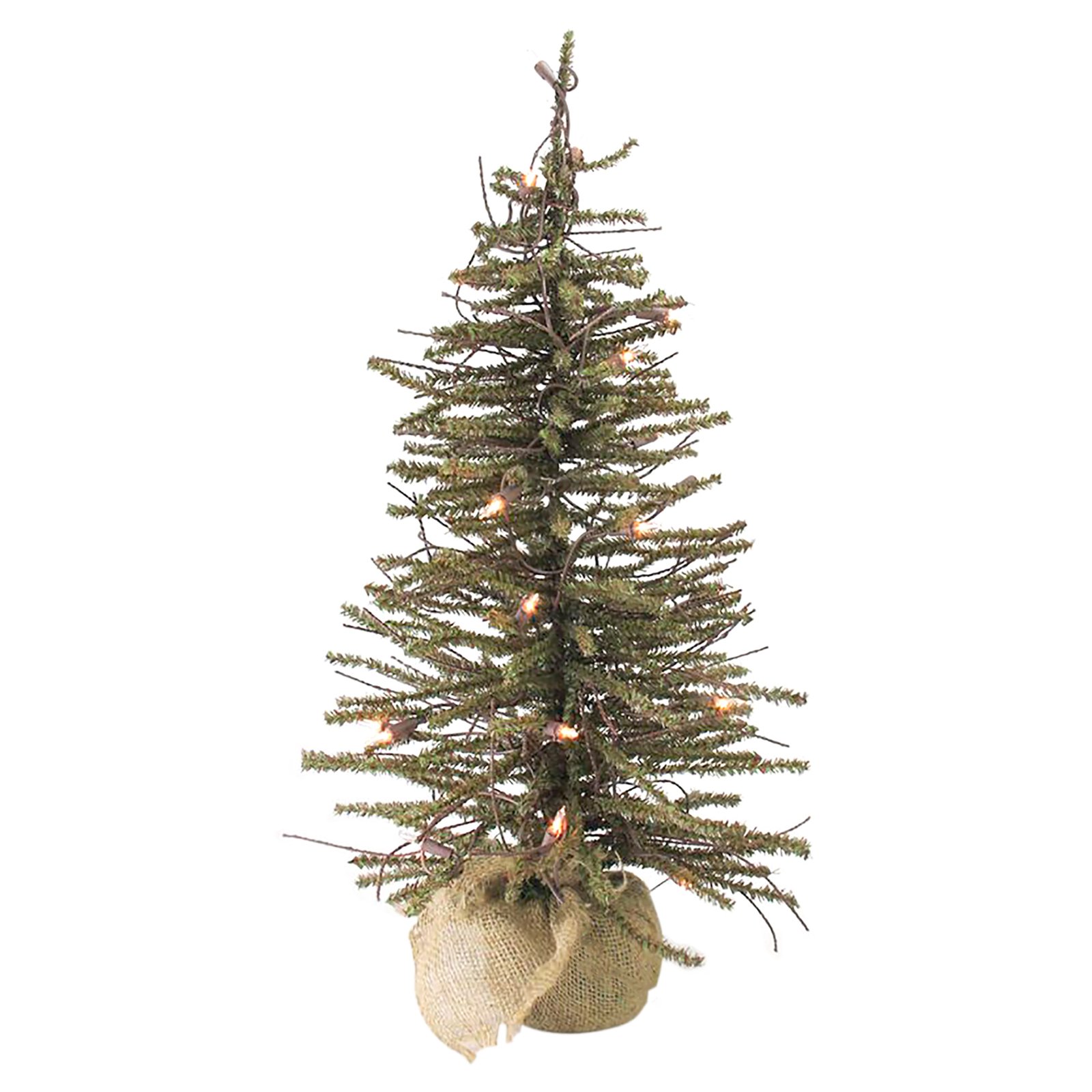 Northlight Warsaw Twig Artificial PreLit Christmas Tree in Burlap Base