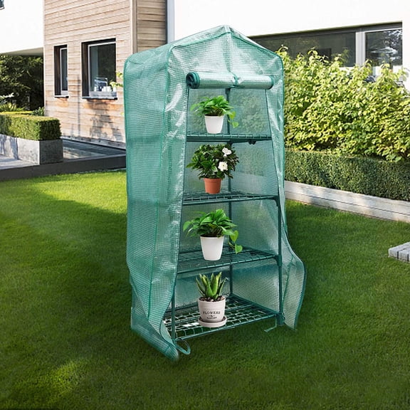 Mini Greenhouse for Indoor Outdoor,Small Plastic Plant Green House Portable Greenhouses with Durable PE Cover for Seedling, 2.3x1.6x5.2 FT,Ideal Gardening Gifts for Women Men（Excluding the Bracket）