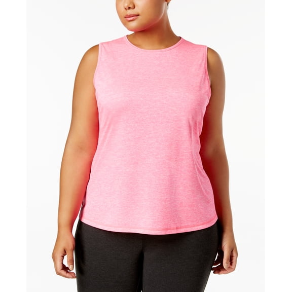 ID Ideology Women's Keyhole Back Tank Top Pink Size 1X