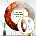thumbnail image 3 of Designart "Energetic VORTEXscape I" Abstract Spirals Round Mirror Wall Decor Modern - Large Orange Round Bathroom Mirror - Round Mirror - 36" x 36", 3 of 6