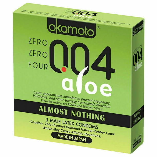Okamoto 004 Aloe Luxury Lubricated Condom Enhanced With Aloe Vera 3 Pack Walmart Com Walmart Com