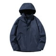 thumbnail image 2 of LOVZFMLL Jackets for Men's Solid Color Hooded Three-in-one Detachable Multi-pocket Cardigan Relaxation Outdoors Zipper Overcoat Coat, 2 of 5