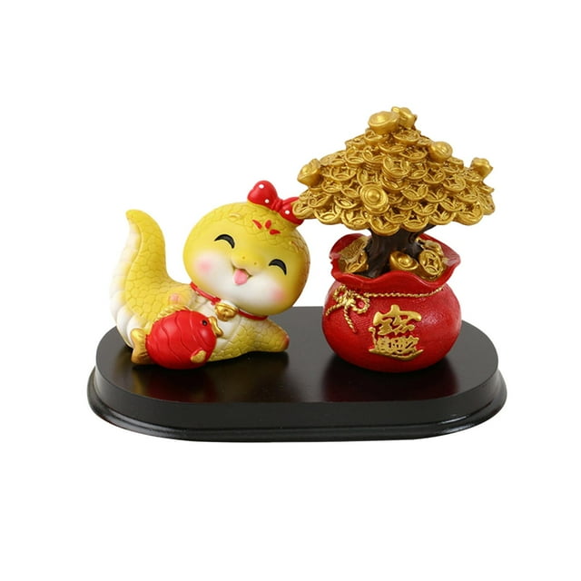 Lipstore Feng Shui Money Tree Statue Car Chinese Snake Snake Figurine for 2025 with