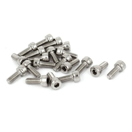 

20 Pcs M4x10mm Stainless Steel Bolts Socket Cap Screws Head Key 0.7mm Pitch