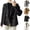 Black, variant on Women's Tweed Jackets Open Front Double Breasted Short Peacoat Trendy Cropped Overcoat for Cold Weather Black XL