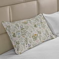 thumbnail image 2 of Floral Knitted Quilt Pillowcover, Vintage Garden Plants Herbs Flowers Botanical Classic Design Art, Standard King Size Pillow Cover for Bedroom, 30" x 20", Reseda Green Beige, by Ambesonne, 2 of 2