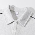 thumbnail image 4 of Kakii Men's Sporty Collared Shirt with Striped Sleeves, Long Sleeve Button Down Top, Classic Casual Polo Style Shirt, 4 of 9