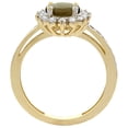 thumbnail image 2 of 14K Yellow Gold Natural Smoky Topaz Floral Halo Ring Oval 8x6mm Diamond Accents, size 6, 2 of 4