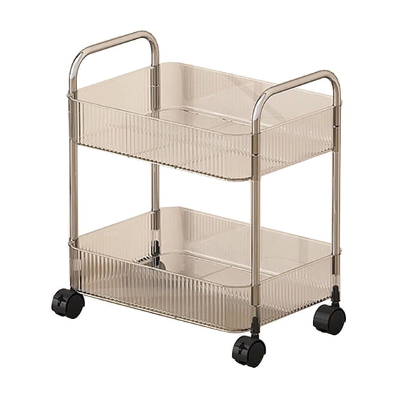 Rolling Storage Cart With Wheels 16.1In Transparent Multi-Tier Organizer Space-Saving Easy Maneuver Storage Solution For Kitchen Living Room Office Bathroom Home Decor Organizers Utility Carts