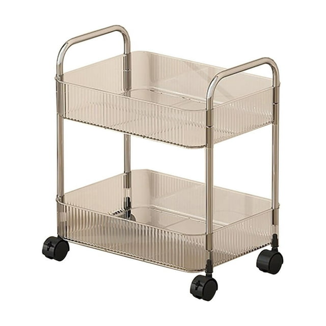 QTOCIO Tier Rolling Storage Cart With Wheels Plastic Multi-Room Organizer For Kitchen- Living Room Office -Bathroom
