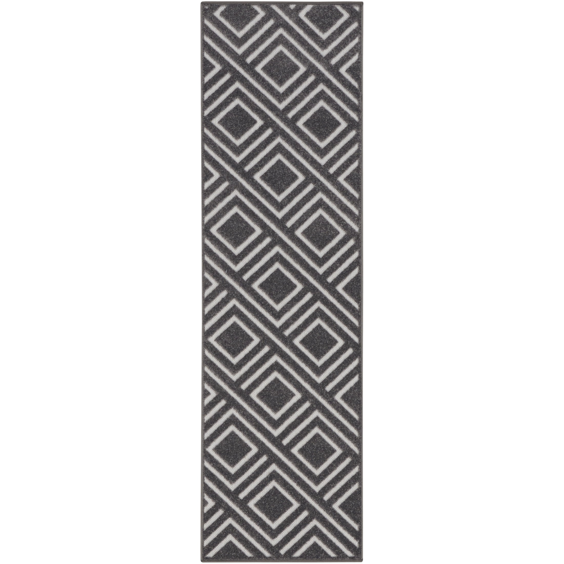 Nourison Care Free 2' x 6' Grey Modern Indoor Rug