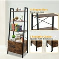 thumbnail image 4 of Fionafurn 3 Tier Ladder Shelf Bookshelf Open Storage Rack with Metal Frame，for Home Office,Rustic Brown, 4 of 8
