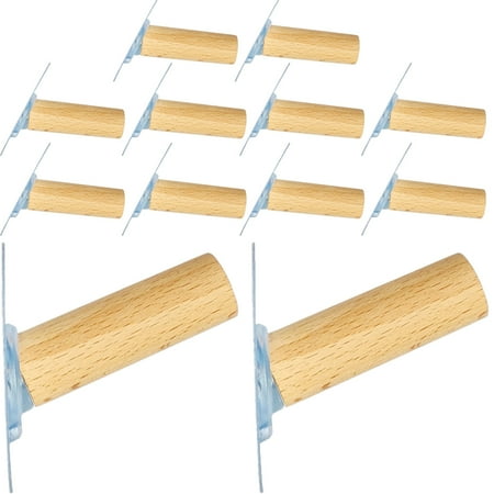

12pcs Wall Hook Adhesive Clothes Hook Beech 5cm No Punching Wall Storage Hook