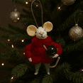 thumbnail image 4 of Mouse Ornament in Puffer Jacket with Boba Bubble Tea Christmas Tree Holiday Decoration, 4 of 5