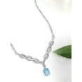thumbnail image 2 of JewelersClub Sky Blue Topaz Gemstone Necklace for Women & Girls | Sterling Silver | Diamond V-Shaped Pendant on a 18" Rope Chain, 2 of 5