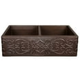 thumbnail image 4 of Premier Copper Products Ka50db33229s Copper Hammered Kitchen Double Basin Sink - Bronze, 4 of 5