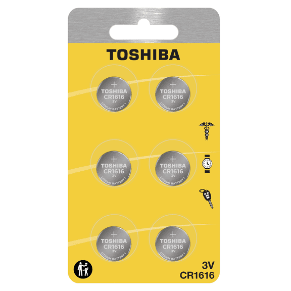 Toshiba CR1616 Battery 3V Lithium Coin (6 Count)