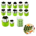 thumbnail image 1 of Molde cortador de frutas y verduras de arroz, 12 unids/set, herramientas de forma de cortador de galletas y pasteles de acero inoxidable, 1 of 4