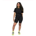 thumbnail image 2 of KOMOO Women 2PCS Shorts Outfits Short Sleeve Loose Tee Slim Shorts Summer Sports Suit Oversize, 2 of 8