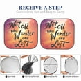 thumbnail image 6 of Xecao Not All Who Wander Are Lost for Foldable Car Sun Shades (2-Pack) offer sun protection with an easy-fold design for convenient windshield shading., 6 of 7