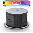 thumbnail image 1 of L-Link Automatic Pop up Power Outlet with 10W Wireless Charger,Pop up Electrical Outlets for Countertops,4.7'' Diameter Round Pop Up Counter Outlet with 4 Outlets,2 USB,Hidden Outlet,Pop Out Outlet, 1 of 7