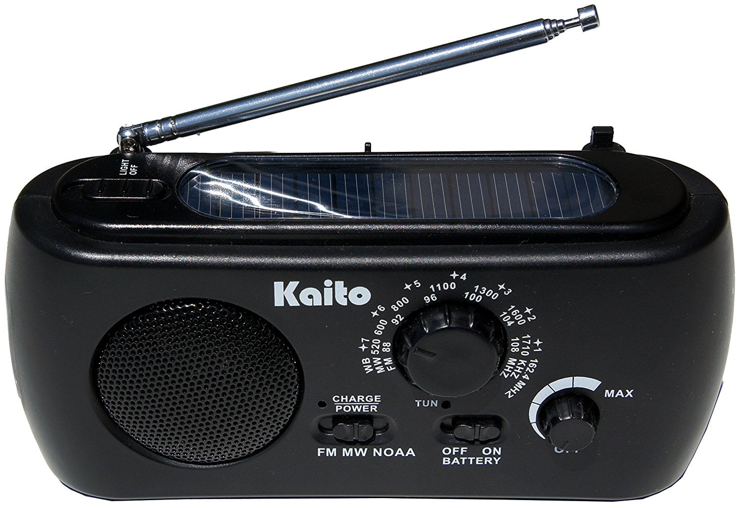 Kaito Solar Internal Speaker Portable Radio, Black, KA332W-BLK
