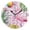Black, variant on Flamingo Leaves Ball Pink Plaids Round Wall Clock Silent Analog Battery Operated Black Pointer Home Decor 9.84" Diameter