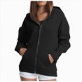 thumbnail image 5 of Towmus Hoodies for Women Casual Long Sleeve Hoodies Sweatshirts Plus Size Zip up Drawstring Loose Fall Winter Coat Jacket with Pocket, 5 of 6