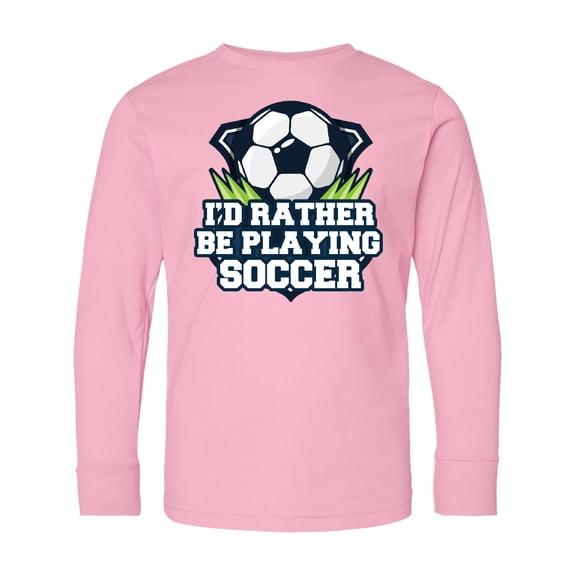 Inktastic I'd Rather Be Playing Soccer Long Sleeve Youth T-Shirt