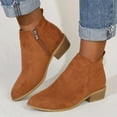 thumbnail image 2 of Fashion Ankle Boots Side Zipper Thick Sole Casual Suede Short Tube Solid Color for Women Fall Winter Outdoor Versatile Comfort, 2 of 9