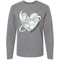 thumbnail image 3 of Inktastic Lung Cancer Awareness White Ribbon Around Heart Long Sleeve T-Shirt, 3 of 5