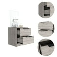 thumbnail image 2 of Nightstand for Bedroom Nightstand Cervants, Two Drawers, Metal Handle, Light Gray Finish,Wooden Nightstand, 2 of 9