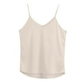 thumbnail image 4 of QHFBli Summer V Neck Tank Tops for Women Silk Satin Summer Sleeveless Camisole, 4 of 9
