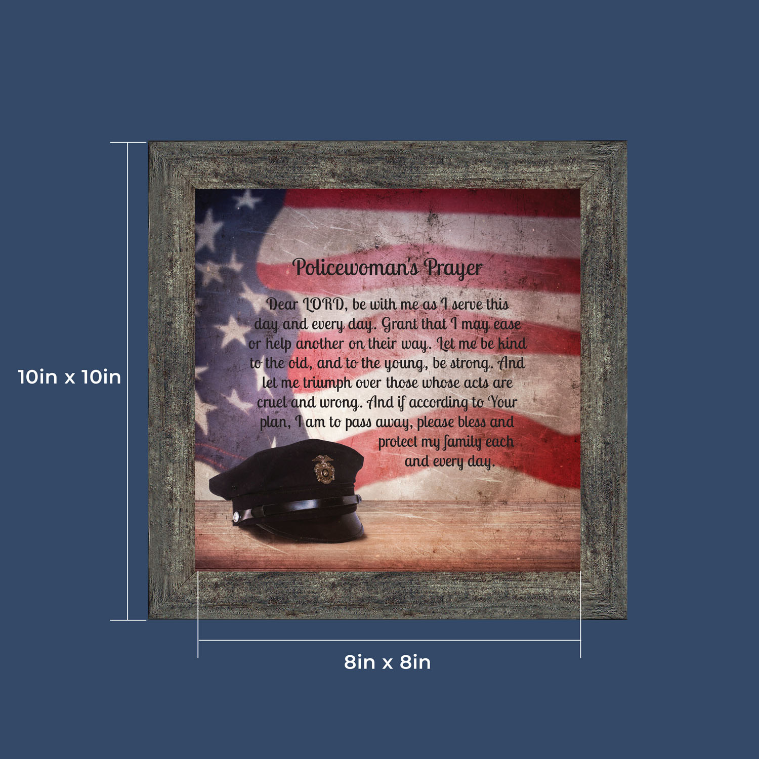 Policewoman's Prayer, Police Officer Gifts for Women, Police Woman Framed Poem, 8655BW