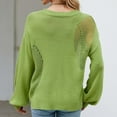 thumbnail image 4 of BLVB Womens Fall Sweaters 2024 Trendy Hollow out Crew Neck Long Sleeve Casual Loose Knit Pullover Sweater Tops, 4 of 9