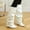 White, variant on OKBOP Women's Knee High Boots Zip-Up Pointy Toe Slouch Buckle Strap Low Heel Boots for Fall Winter Boots Sizes 35