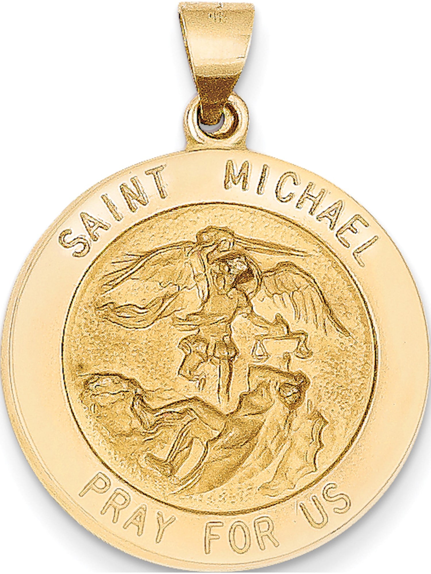 Jewelry by Sweet Pea 14k Yellow Gold Saint Michael Medal (22x32mm