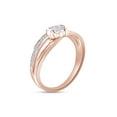 thumbnail image 4 of AFFY 1/10 Carat Round Shape Natural White Diamond Promise Ring For Women's In 14K Rose Gold Plated 925 Sterling Silver Sterling Silver (0.1 Cttw, I2-I3 Clarity), Ring Size-4.5, 4 of 4