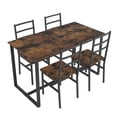 thumbnail image 5 of Wood Kitchen Table Set with 4 Chairs, Compact Space Dining Room Set, Brown High Backrest Dining Table and Chairs Set for Kitchen, Bar, Breakfast Nook, 5 of 9