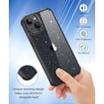 thumbnail image 6 of Compatible with iPhone 14 Plus Case with Screen Protector + Camera Lens Protector, Non Yellowing Clear Glitter Protective Phone Case, Slim for iPhone 14 Plus 6.7 Inch 2022 - Sparkle Black, 6 of 6
